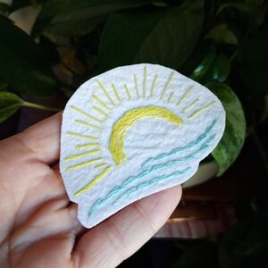 Embroidered Sun and Waves Patch